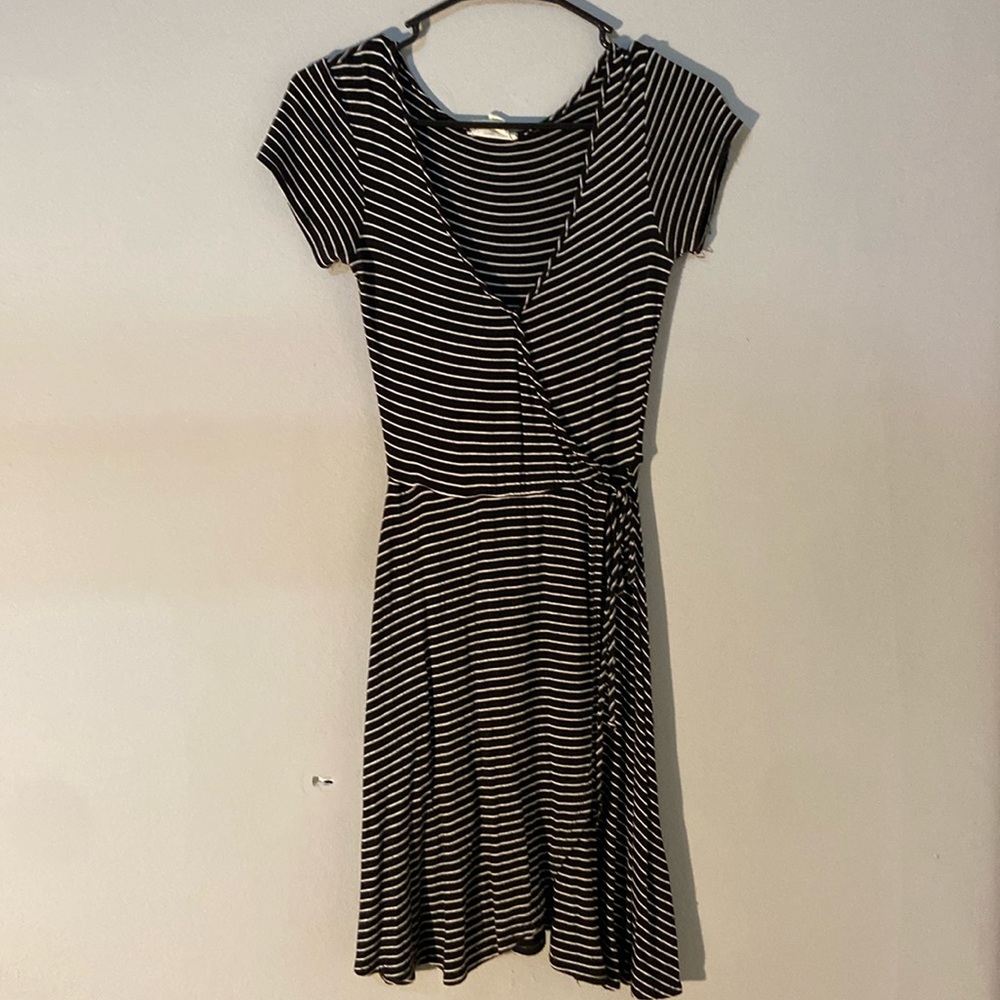 LA Hearts XS Black/White Striped Dress